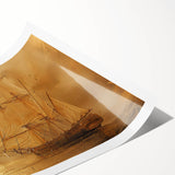 Abstract landscape wall art print showcasing vibrant colors and dynamic shapes, rolled and ready for display, perfect for modern home decor.