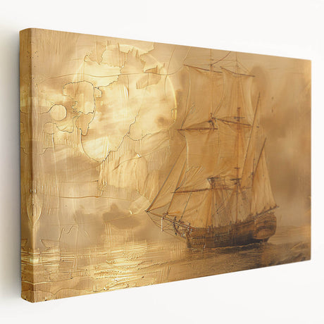 Abstract landscape wall art on stretched canvas showcasing vibrant colors and dynamic brush strokes, ideal for modern home decor. Side view highlights depth and texture.