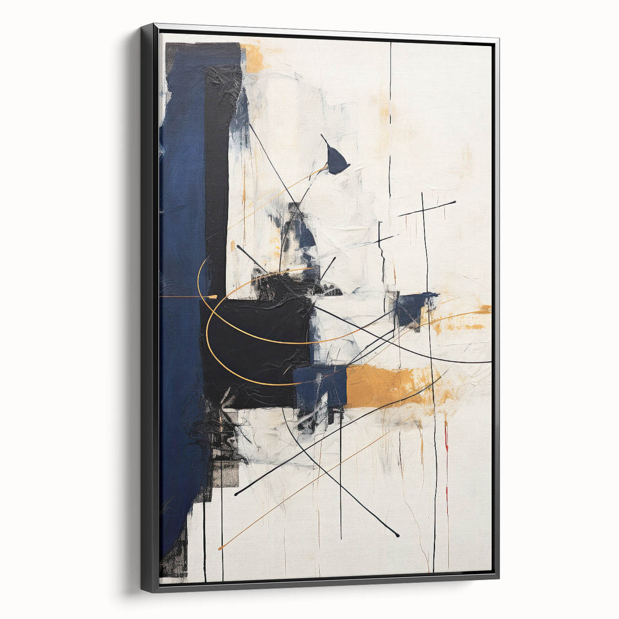 Abstract minimalist wall art canvas featuring a sleek black frame, showcasing an elegant design that enhances modern decor with its clean lines and sophisticated aesthetic.