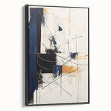 Abstract minimalist wall art canvas featuring a sleek black frame, showcasing an elegant design that enhances modern decor with its clean lines and sophisticated aesthetic.