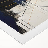 Abstract minimalist wall art on rolled canvas, showcasing soft pastel colors and geometric shapes, ideal for modern home decor. The artwork is elegantly packaged in a durable cardboard tube for easy transportation and display.