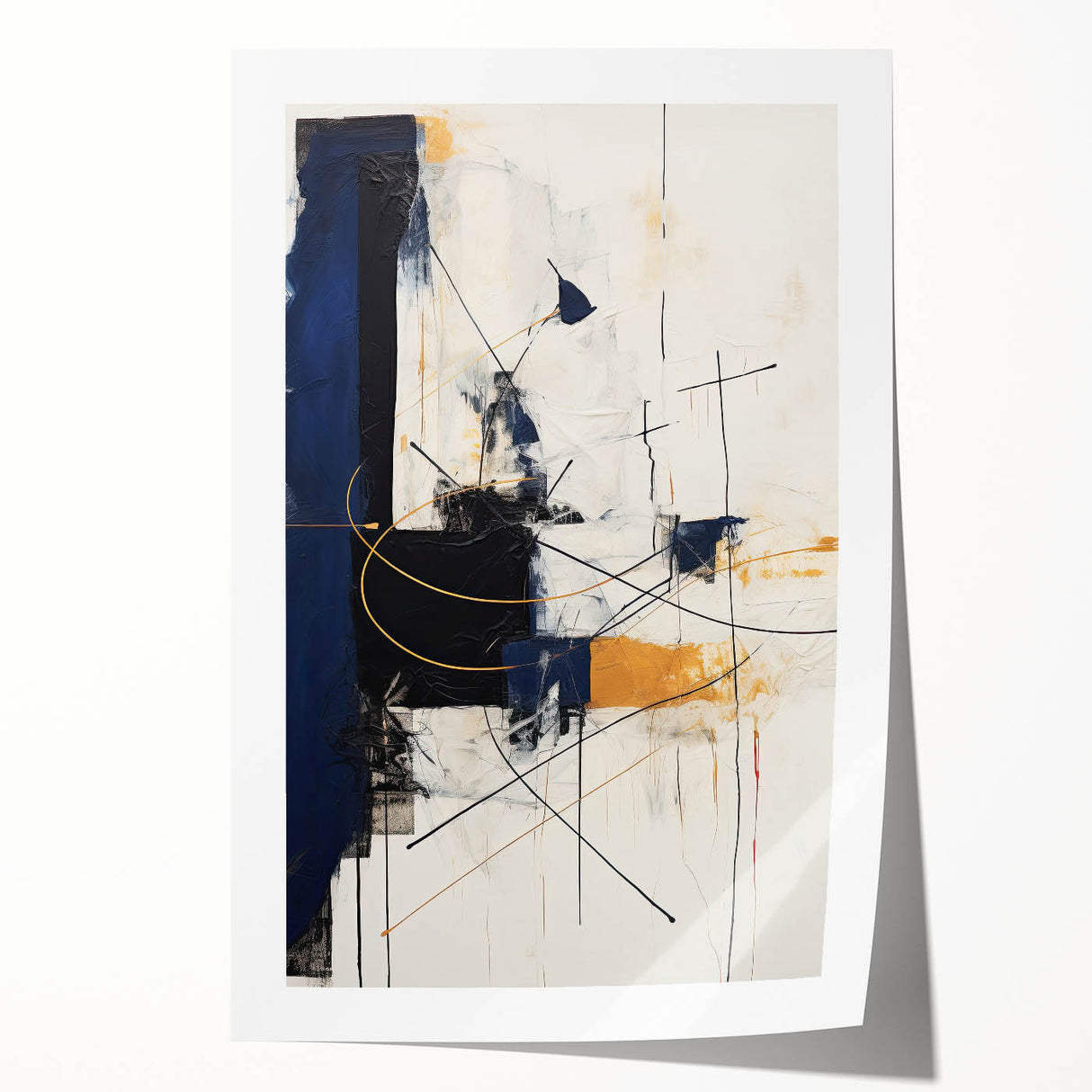 Abstract minimalist wall art print featuring soft pastel colors and geometric shapes, rolled and ready for framing or display, ideal for modern home decor.