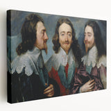 Baroque Art - Triple Portrait of Regal Elegance