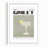 Abstract art print featuring swirling blue and green tones on a white framed poster, suitable for dining room decor.