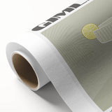 Art Deco poster featuring stylized food and drink illustrations on a rolled canvas, ideal for dining room decor.