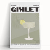 Large black and white stretched canvas featuring a vintage food and drinks poster, ideal for kitchen wall art.