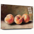 Large abstract wall art featuring assorted fruits in vivid colors on acrylic glass, ideal for bedroom or dining room decor.