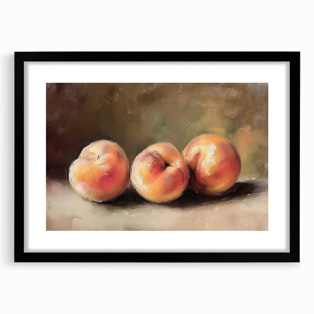 Extra large abstract art print featuring vibrant, colorful fruit designs on a textured canvas, ideal for living room decor.