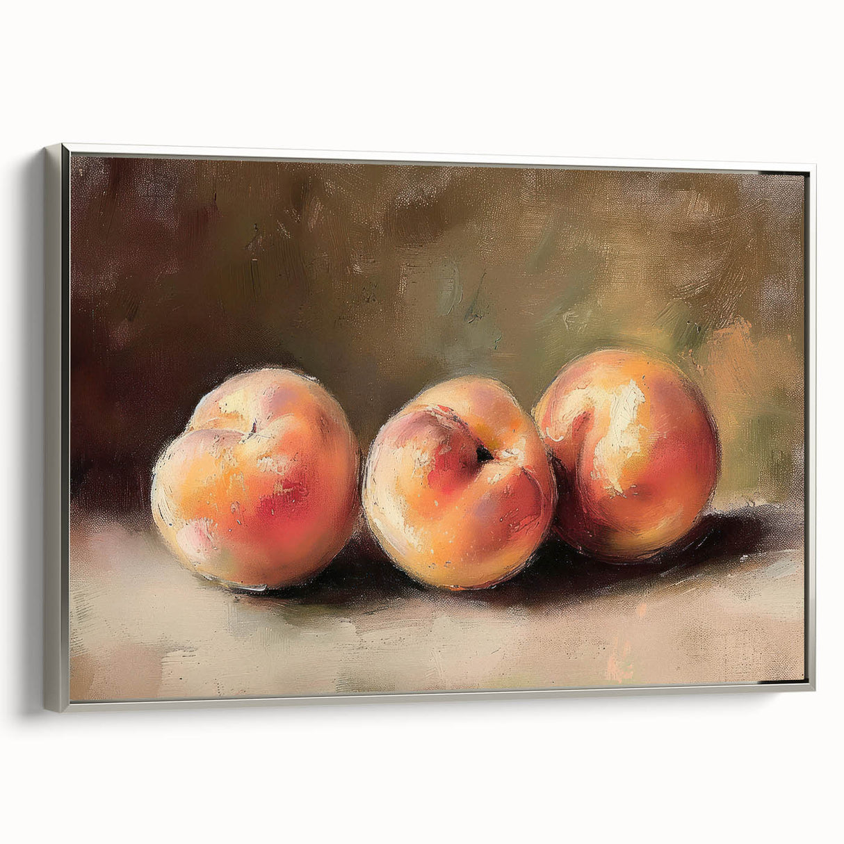 Framed canvas of vintage poster art depicting colorful fruits, ideal for kitchen wall decor.