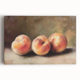 Black and white stretched canvas featuring an assortment of fruits, ideal for kitchen wall art.
