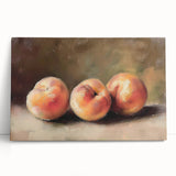 Black and white wall art of assorted fruits on stretched canvas, suitable for kitchen wall art.