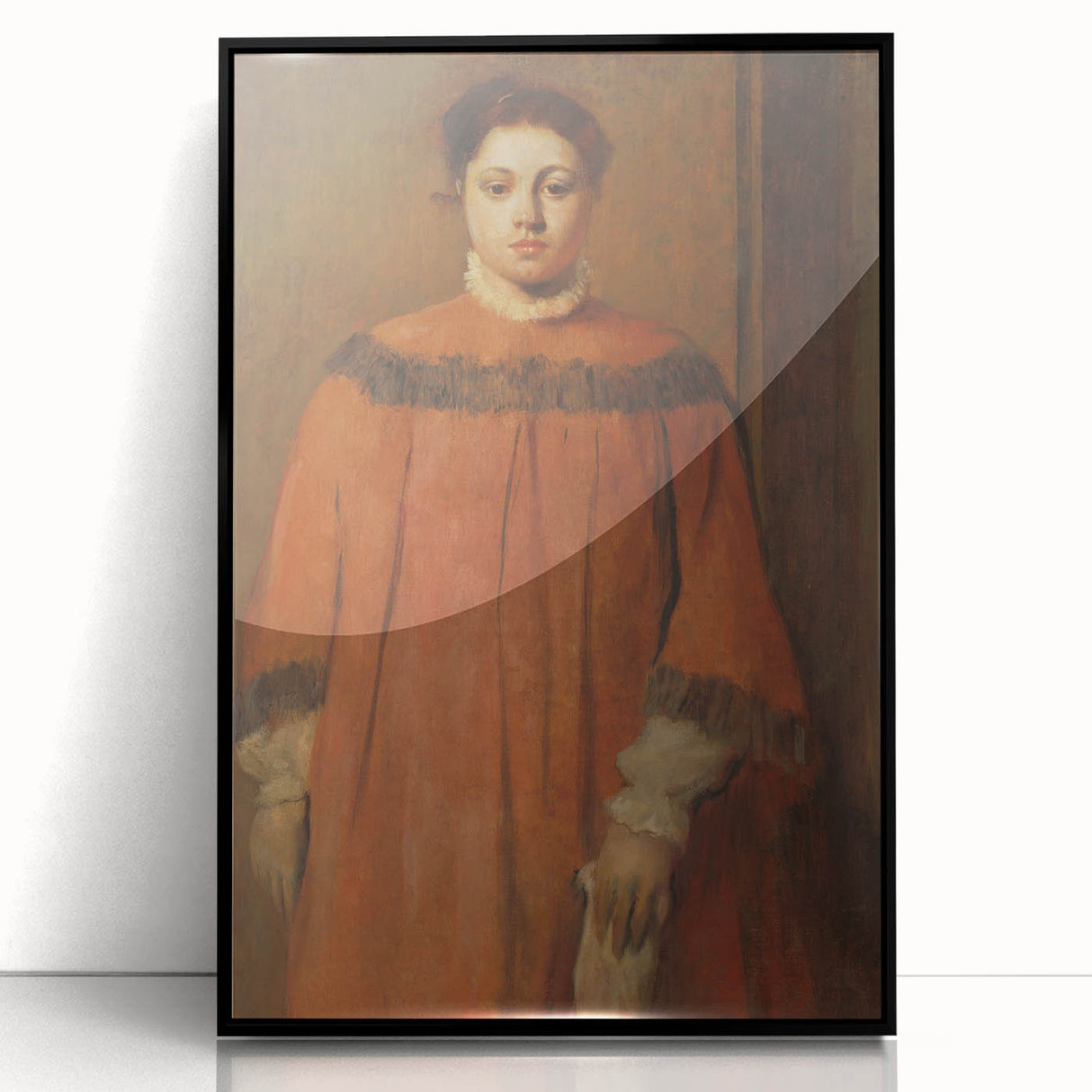 Impressionist Portrait Art - Girl in Red - Degas’s Classic Print