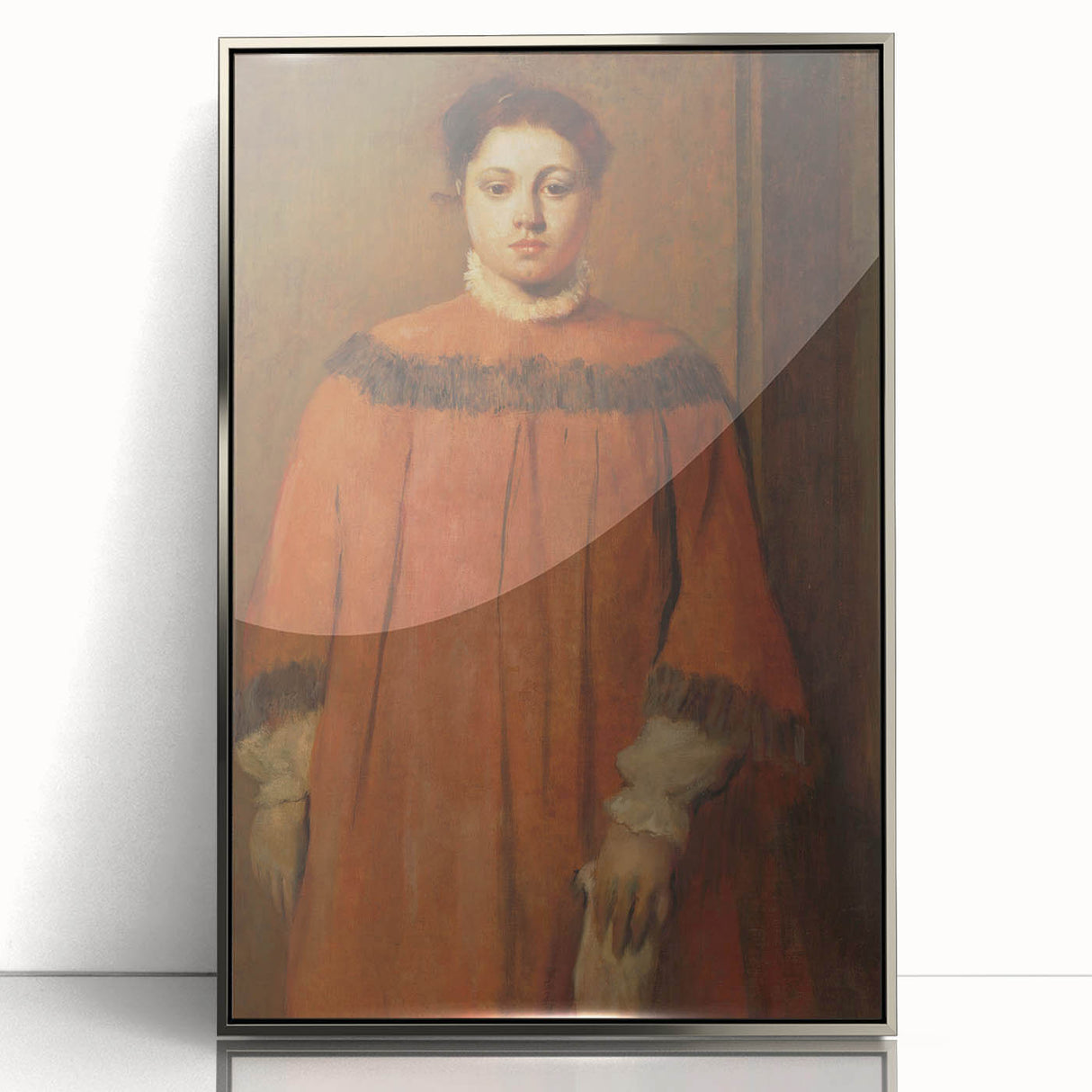Impressionist Portrait Art - Girl in Red - Degas’s Classic Print