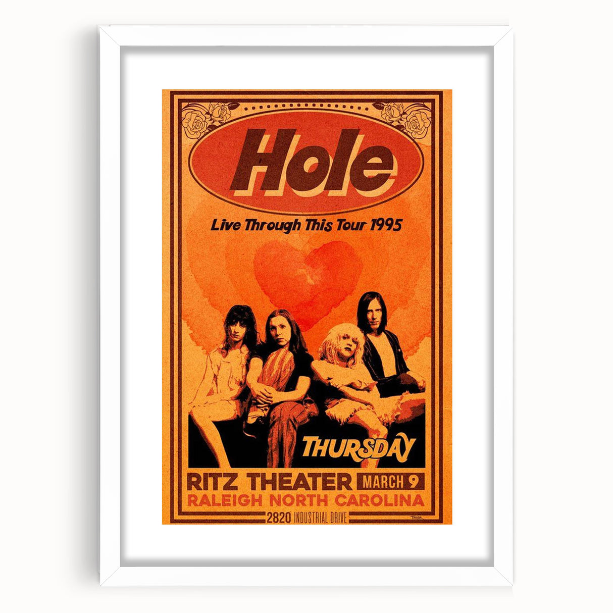 Hole Retro Wall Art – Vintage Live Through This Tour 1995 Print