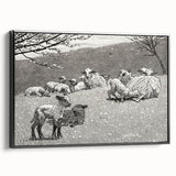 Realism Art Prints - Spring Lamb by Winslow Homer Pastoral Landscape Art