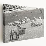Realism Art Prints - Spring Lamb by Winslow Homer Pastoral Landscape Art
