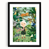 Children’s Wall Decor – Jungle Adventure Illustration for Kids