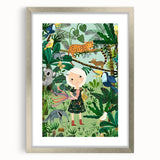 Children’s Wall Decor – Jungle Adventure Illustration for Kids