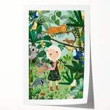 Children’s Wall Decor – Jungle Adventure Illustration for Kids