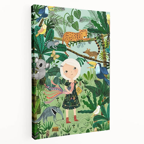Children’s Wall Decor – Jungle Adventure Illustration for Kids