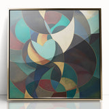 Colorful Geometric Living Room Wall Art - Modern Abstract Print