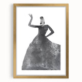 Abstract figurative art frame in gold with a mat, showcasing a contemporary design ideal for modern home decor. This artwork enhances aesthetic appeal in any room.