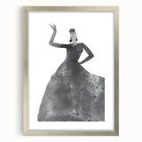 Abstract figurative frame with mat in a sleek silver finish, showcasing an artistic design that enhances modern interior decor, ideal for stylish home aesthetics.