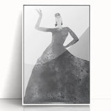 Framed abstract figurative art piece with a white border, showcasing vibrant colors and dynamic shapes, perfect for modern home decor. Ideal for adding a contemporary touch to living spaces.