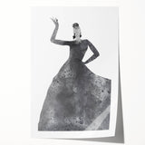 Abstract figurative art print showcasing vibrant colors and dynamic shapes, rolled and ready for display, ideal for modern home decor and art enthusiasts.