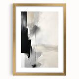 Abstract minimalist wall art framed in gold, showcasing a modern design with soft, muted colors, perfect for contemporary home decor. Ideal for adding elegance to living spaces.