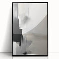 Framed abstract minimalist wall art featuring a black acrylic design, showcasing sleek lines and modern aesthetics, perfect for contemporary home decor.