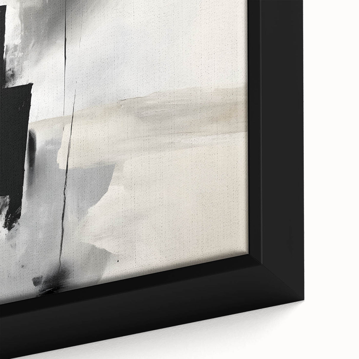 Close-up of a framed abstract minimalist wall art piece showcasing soft pastel colors and geometric patterns, perfect for modern home decor.