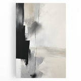 Abstract minimalist wall art on stretched canvas, showcasing soft pastel colors and geometric shapes, perfect for modern home decor and artistic expression.