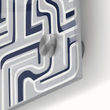 Modern Abstract Wall Art – Navy and White Labyrinth Lines