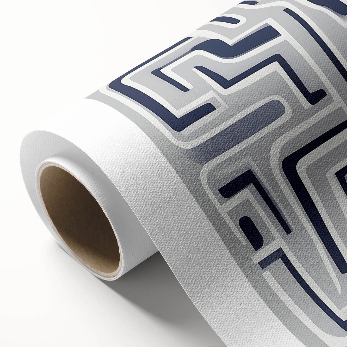 Modern Abstract Wall Art – Navy and White Labyrinth Lines