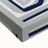 Modern Abstract Wall Art – Navy and White Labyrinth Lines