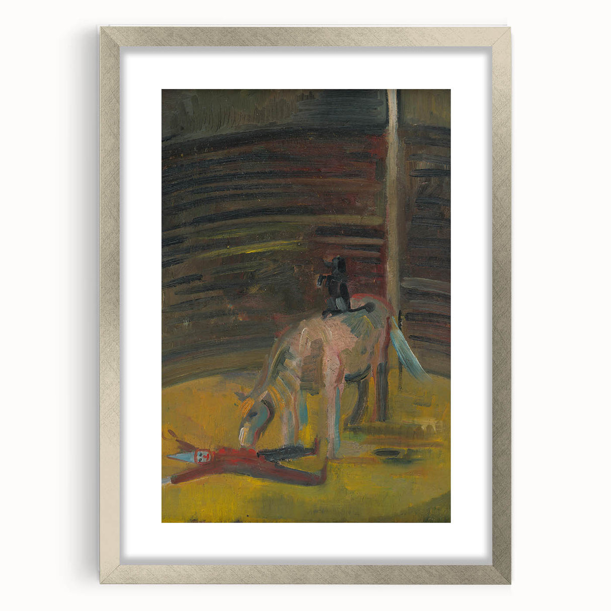 Expressionism Wall Art - Circus Motif with Horse and Performer Scene