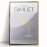 Art Deco poster featuring a stylized cocktail in gold and black, acrylic print framed, suitable for modern art wall decor.