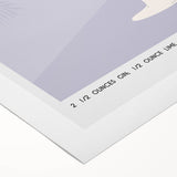 Art deco poster featuring a stylized cocktail glass, in bold black and golden tones on rolled canvas.