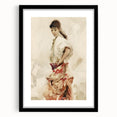 Impressionist Watercolor Art - Girl in Spanish Costume - Sargent’s Portrait Print