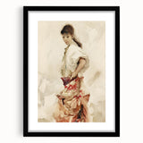 Impressionist Watercolor Art - Girl in Spanish Costume - Sargent’s Portrait Print