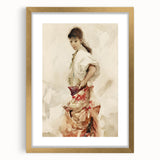 Impressionist Watercolor Art - Girl in Spanish Costume - Sargent’s Portrait Print
