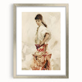 Impressionist Watercolor Art - Girl in Spanish Costume - Sargent’s Portrait Print