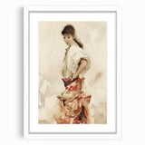 Impressionist Watercolor Art - Girl in Spanish Costume - Sargent’s Portrait Print