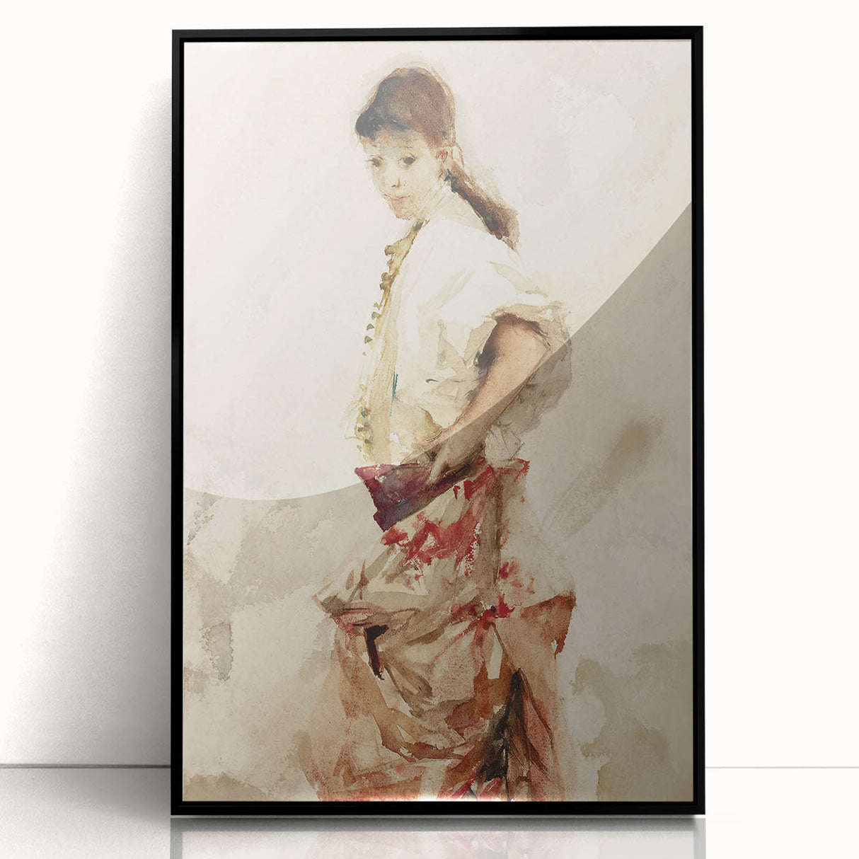 Impressionist Watercolor Art - Girl in Spanish Costume - Sargent’s Portrait Print
