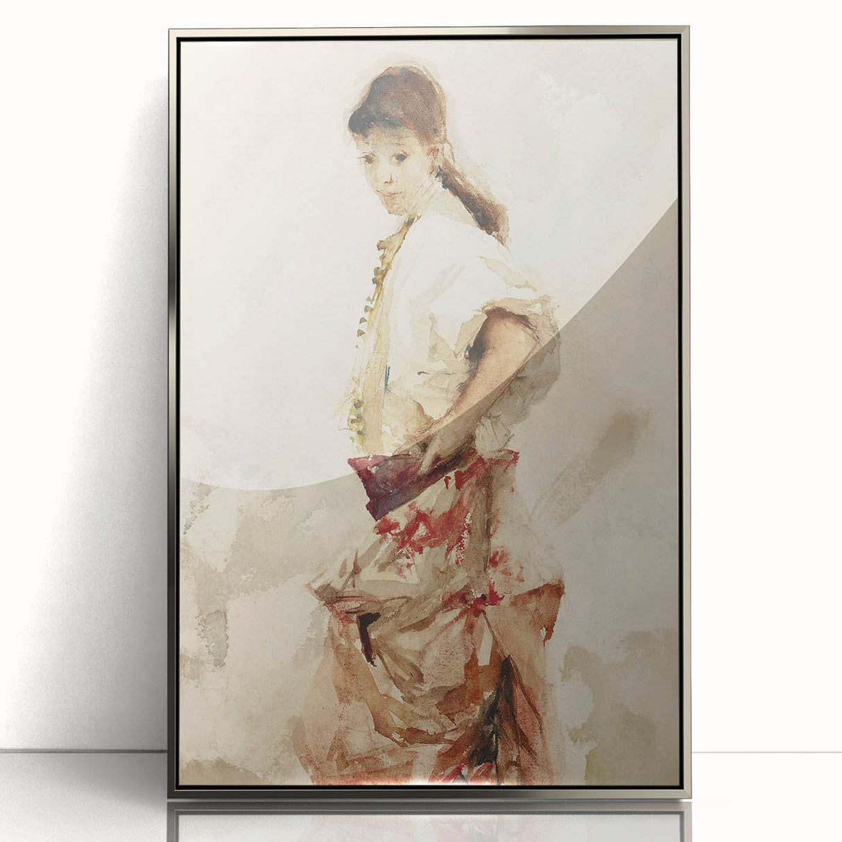 Impressionist Watercolor Art - Girl in Spanish Costume - Sargent’s Portrait Print