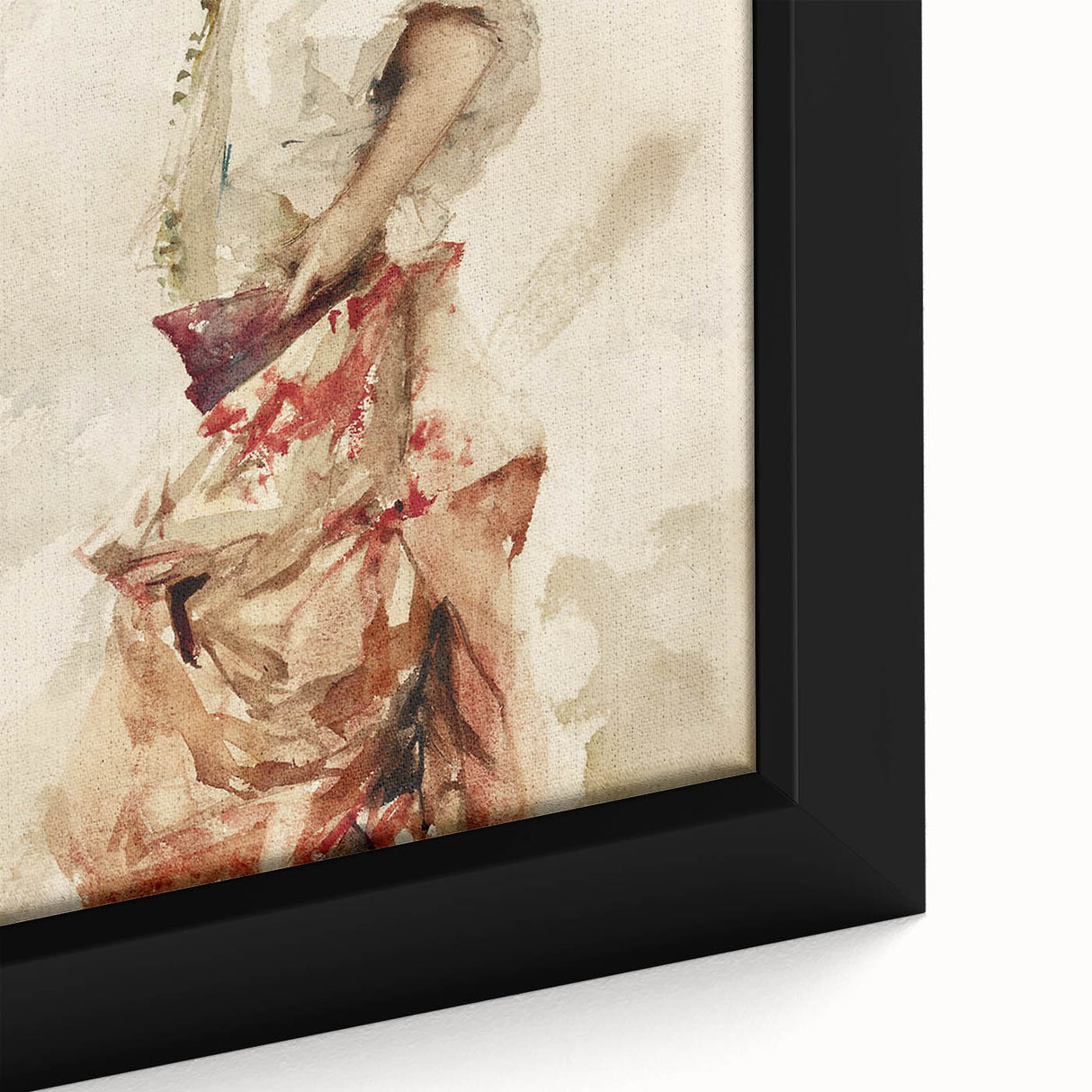 Impressionist Watercolor Art - Girl in Spanish Costume - Sargent’s Portrait Print