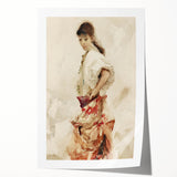 Impressionist Watercolor Art - Girl in Spanish Costume - Sargent’s Portrait Print