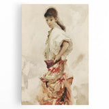 Impressionist Watercolor Art - Girl in Spanish Costume - Sargent’s Portrait Print