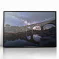 Framed acrylic artwork of a black landscape bridge, showcasing intricate details and vibrant colors, perfect for modern home decor and art enthusiasts.